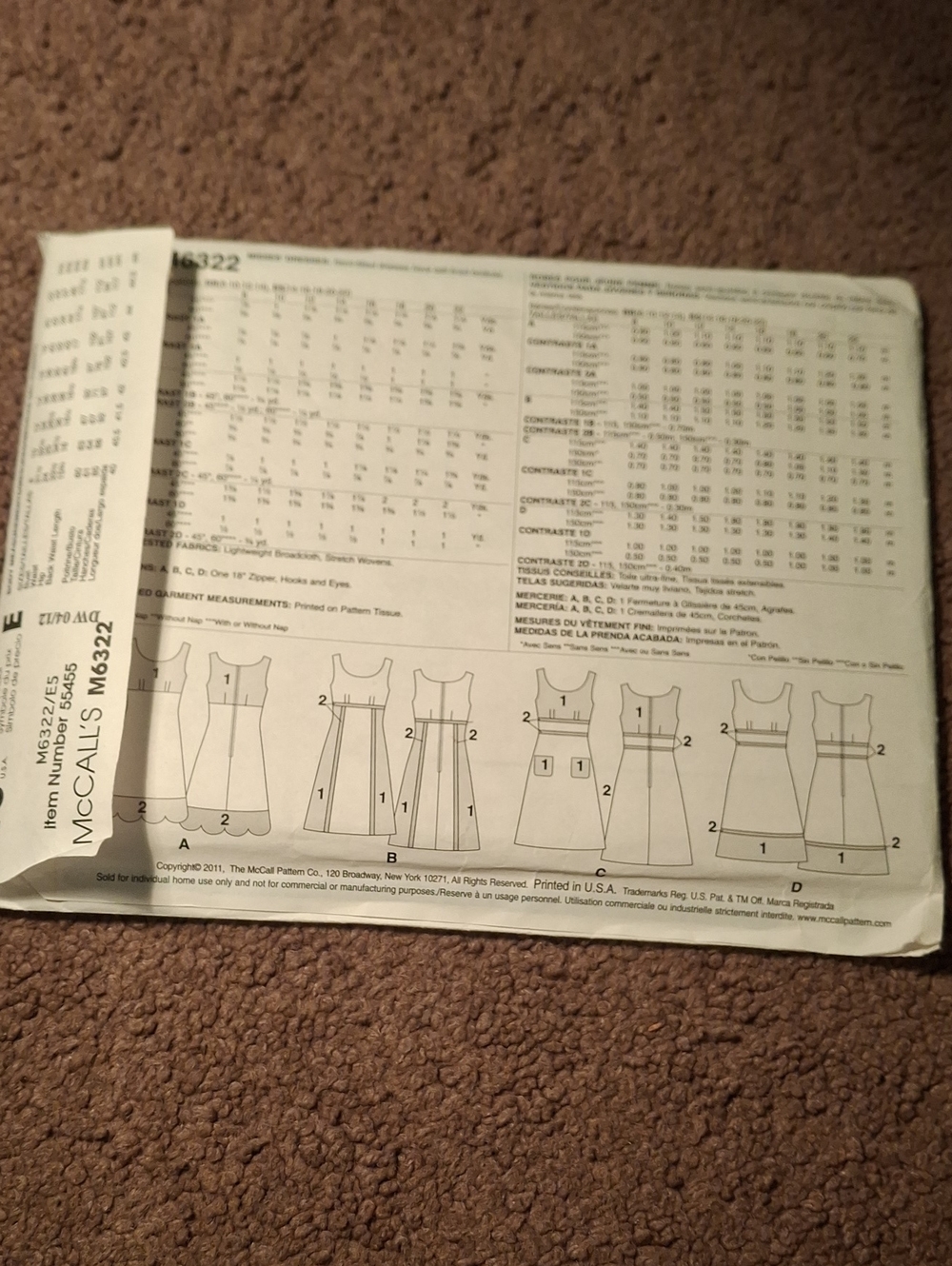 M6322 McCall's Pattern - Picture 2 of 2